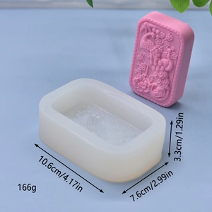 Peacock flower silicone mold for DIY cake soap making with detailed 3D relief texture