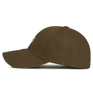 Dark brown embroidered baseball cap with premium twill cotton and hard top crown design