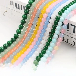 Macro shot of 7A grade high quality multi-colored chalcedony beads for DIY jewelry making