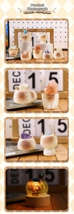 Macro detail of cute cat crystal holder figurine with amethyst stone for desk decor