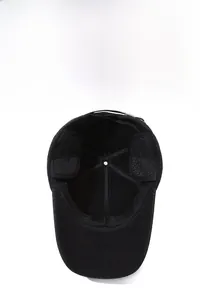 Detail of winter baseball cap interior featuring foldable ear protection and warm lining