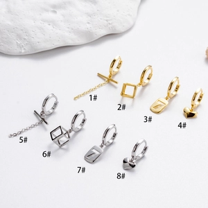 Minimalist gold and silver heart tassel earrings collection in geometric metal designs
