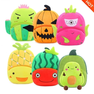 Cartoon Fruit Vegetable Kids Plush Backpack Soft Toddler Kindergarten School Bag For Girls Boys