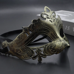 Vintage Roman warrior masquerade mask in bronze gold finish for Halloween parties
