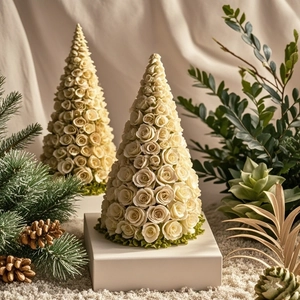 Moule En Silicone De Sapin De Noël Rose Pour Bougie Aromathérapie Savon Plâtre Artisanat Décoration De Noël