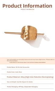 Detailed macro view of golden alloy hair pin with elegant white pearl tassel and wave design