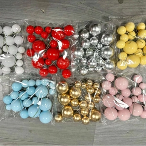 Mixed Size Cake Topper Ball Ornaments Festive Party Decoration Acrylic Mirror Spheres Wedding Birthday Cake Decor Accessories