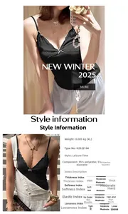 Detailed view of black polka dot camisole with ruffled edges and size specifications