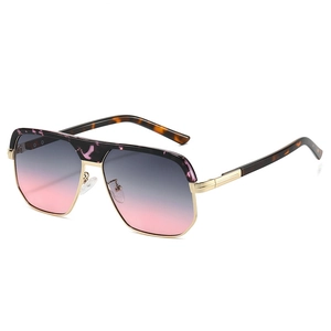 Fashion Oversized Square Sunglasses For Women Men Vintage Double Bridge Metal PC Frame UV400 Outdoor Street Chic Eyewear