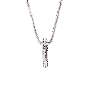 Vintage silver flip ball ring featuring an intricate hollow design and a box chain necklace