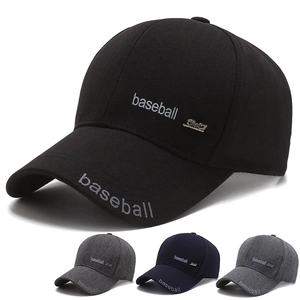 Men Baseball Cap Adjustable Polyester Sun Protection Outdoor Leisure Sports Letter Print Metal Tag Curved Brim