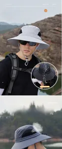 Dettaglio cappello da sole con rete traspirante laterale e tessuto idrorepellente rapido