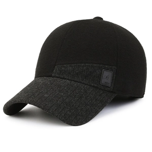 Winter thermal baseball cap for men with warm earflaps and textured wool stitching