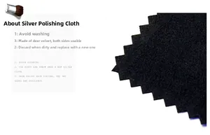 Macro view of black deer velvet jewelry cleaning cloth with zigzag edges for polishing