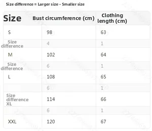 Detailed size guide table for women solid chiffon top with chest and length measurements