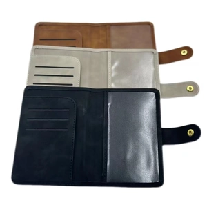 Internal layout of RFID passport holder with 3 card slots and clear ID window
