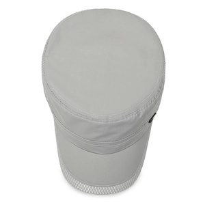 Men's light grey flat top sun hat with breathable mesh and quick-dry outdoor fabric