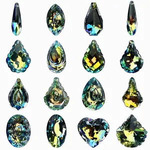 Teardrop and heart-shaped crystal pendants for DIY suncatchers and home lighting decoration