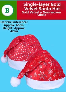 Detail of plush Christmas hats featuring silver star and snowflake patterns on blue background