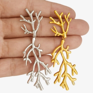 Minimalist branch-shaped 304 stainless steel earrings in gold and silver colors
