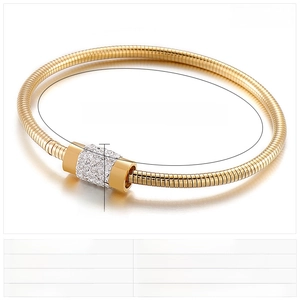 Tableau des tailles détaillé pour bracelet en acier inoxydable avec cylindre en cristal