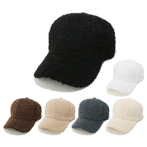 Winter Plush Baseball Cap Faux Lamb Wool Warm Outdoor Windproof Solid Color Curved Brim Casual Sports For Men Women