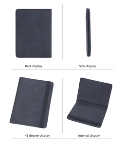Detailed interior of RFID passport wallet with SIM slots and secure elastic strap