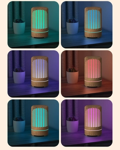 Detail view of birdcage aroma diffuser showing 6 different LED color lighting modes