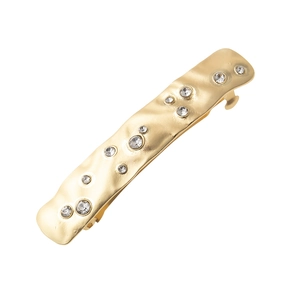 Irregular Wave Spring Hair Clip Alloy Rhinestone Shiny Minimalist Headwear For Women Unique Fashion Accessory