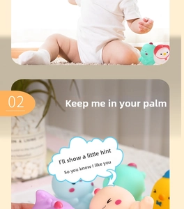 Close-up of assorted colorful macaron-style squeeze toys for baby bath time and stress relief