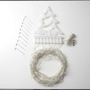 Detailed set of RGB LED Christmas tree star topper with outdoor waterfall lights and USB controller
