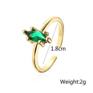 Detail view of 18K gold plated ring featuring 1.8cm diameter and 2g weight specs