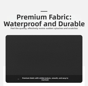 Detail of waterproof and wear-resistant high-density black fabric for laptop bag