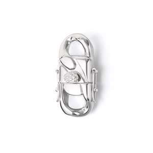 Polished silver stainless steel lobster clasp for Cuban chain and necklace connecting