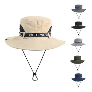 Outdoor Wide Brim Bucket Hat Quick Dry Breathable Mesh Sun Protection Boonie Hat For Fishing Hiking Unisex Summer Hat