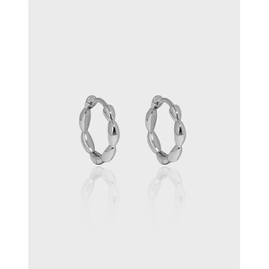 925 Sterling Silver Ear Buckles Minimalist Olive Bead Texture Geometric Earrings Gold Silver Plated Hypoallergenic Women Jewelry