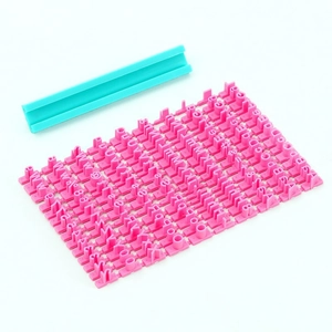 DIY letter and number stamp set with turquoise handle for cookie and fondant baking
