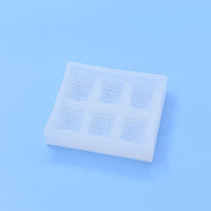 6-cavity rectangular silicone mold with grid pattern for dessert and DIY baking