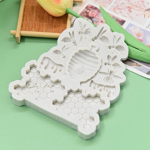 Bee and honeycomb silicone mold for DIY cake decorating and chocolate baking crafts