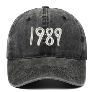 Baseball Cap Washed Cotton 1989 Embroidery Retro Vintage Adjustable Sun Protection Outdoor Casual Hat