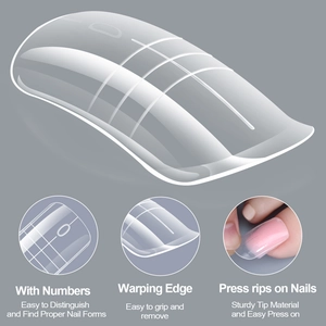 160pcs clear dual forms for nail extension with scale marks and easy grip edges