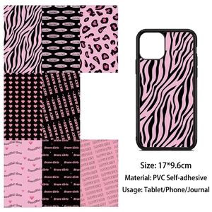 Pink and black PVC waterproof stickers for phone cases and scrapbooks decoration