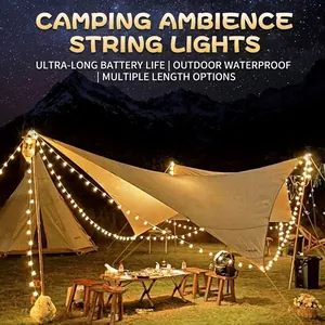 LED Globe String Lights Waterproof Outdoor Camping Tent Party Christmas Holiday Decoration Ball Lights Plastic Warm White