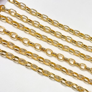 Chaînes à maillons ovales plaquées or 14K pour la création de bijoux DIY et colliers