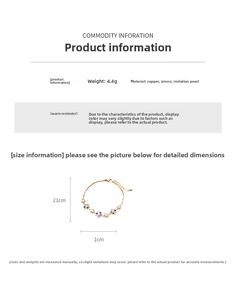 Detail showing 4.4g vintage pearl and zircon flower bracelet with 21cm length dimensions