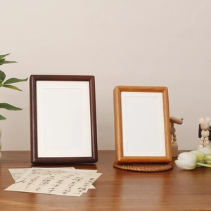 Minimalist Wooden Photo Frame Desktop Wall Hanging Solid Wood Walnut Teak Decor Display Picture Frame Mat For Home Office