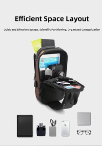 Detailed internal compartments of the waterproof chest bag showing large storage capacity