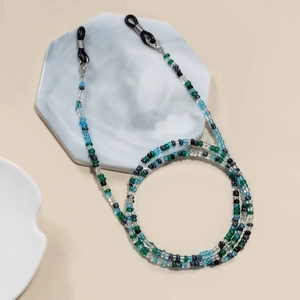 Colorful beaded glasses and mask chain with adjustable non-slip silicone loops