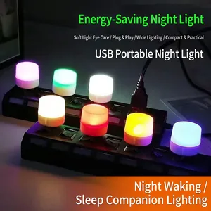 Colorful USB mini night lights in seven vibrant colors for bedroom ambient lighting