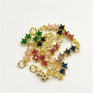 Five Pointed Star Pendants Copper With Micro Pave Zircon DIY Jewelry Making Accessories Gold Plated Star Charms Small Niche Design